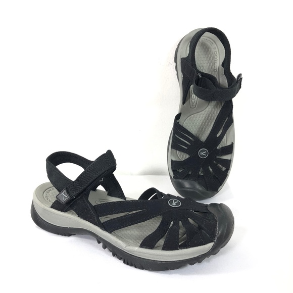 keen rose sandal black